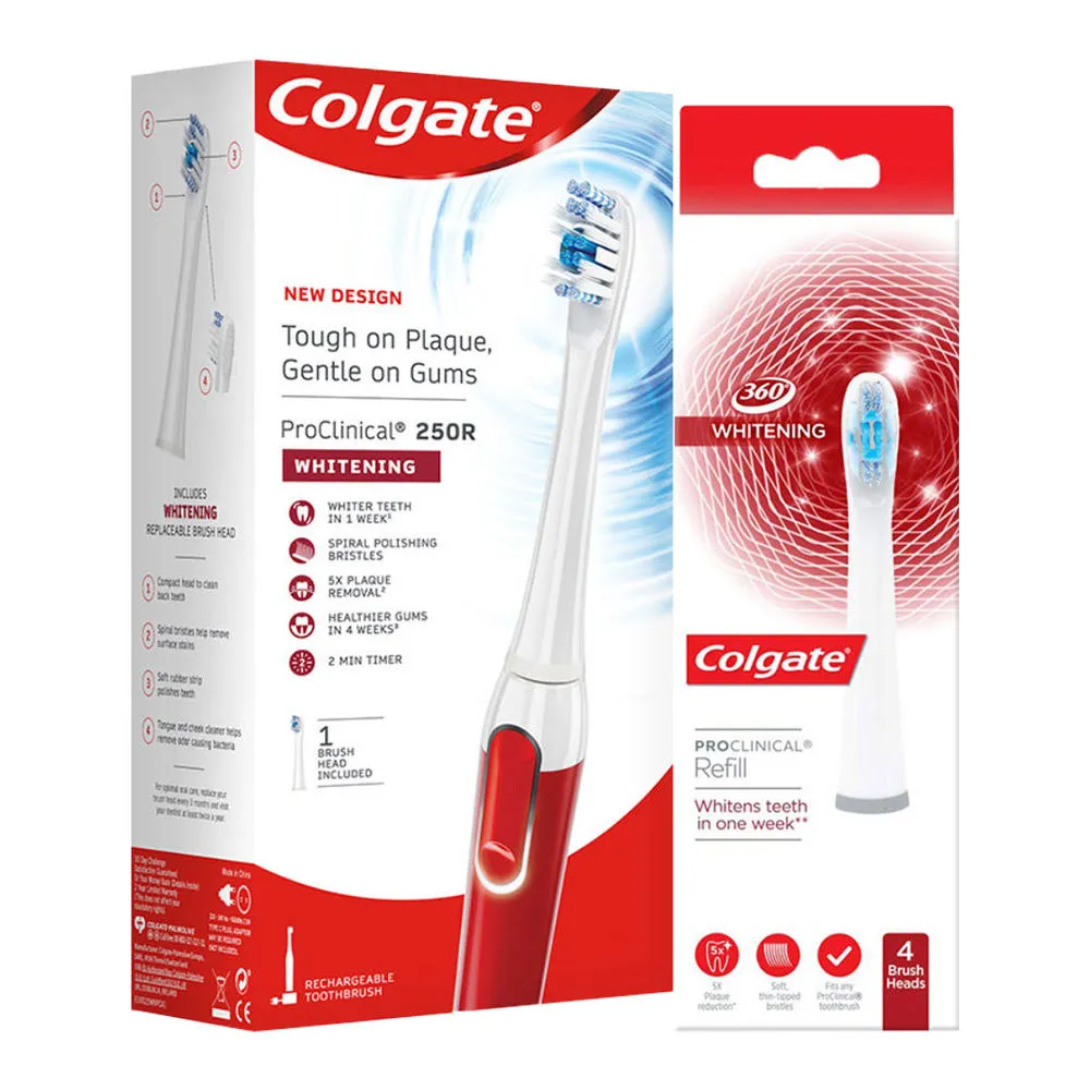 Colgate ProClinical 250R Whitening Electric Toothbrush with Replacement Brush Head