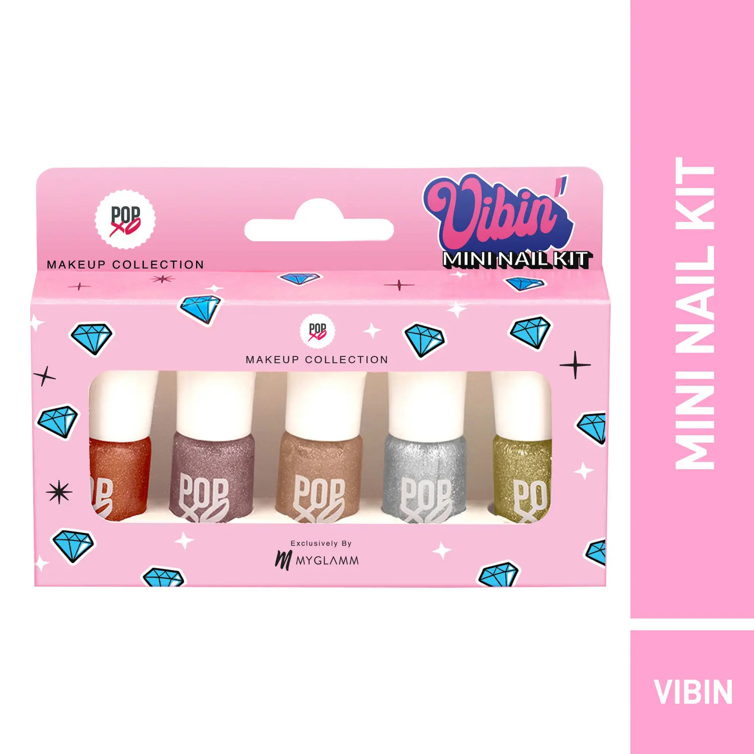 MyGlamm POPxo Makeup Collection - Vibin’ Mini Nail Kit-Vibin (5X3 ml)