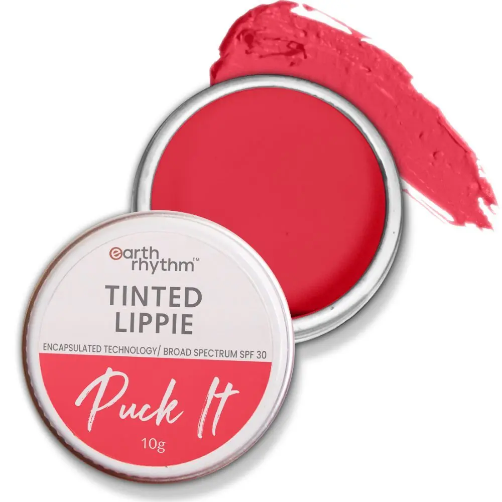 Earth Rhythm Tinted Lippie - Lady Bug Lip Balm with the goodness of Shea Butter & SPF 30 | Nourishes Lips, Prevent Dryness, for Women & Girls - 10 G