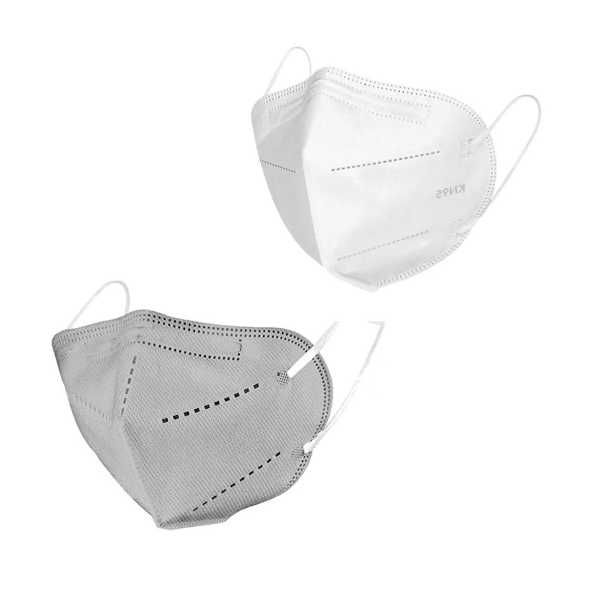 OOMPH Pack Of 2 Kn95/n95 Anti-pollution Reusable 5-layer Mask (grey,white)