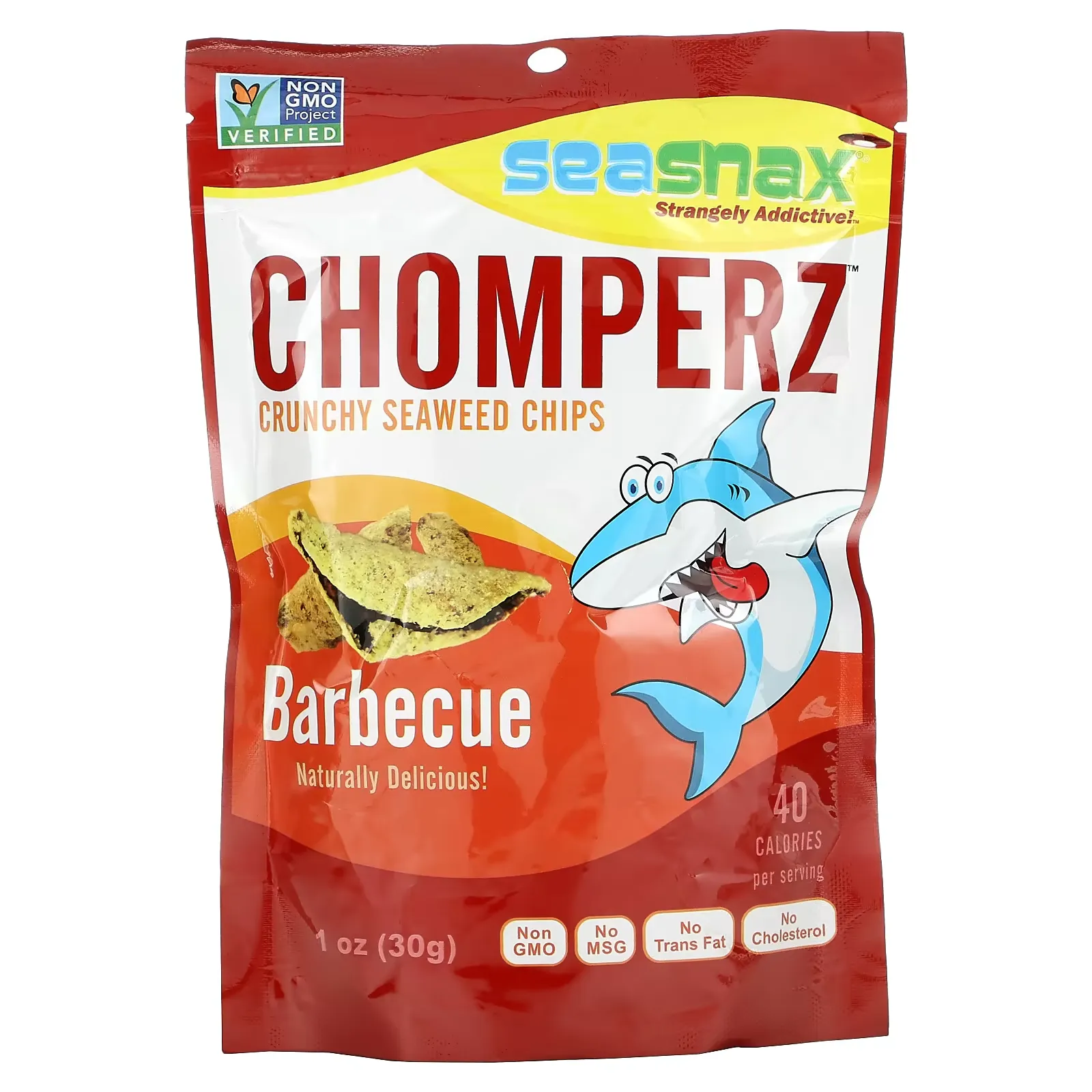 Chomperz, Crunchy Seaweed Chips, Barbecue, 1 oz (30 g)