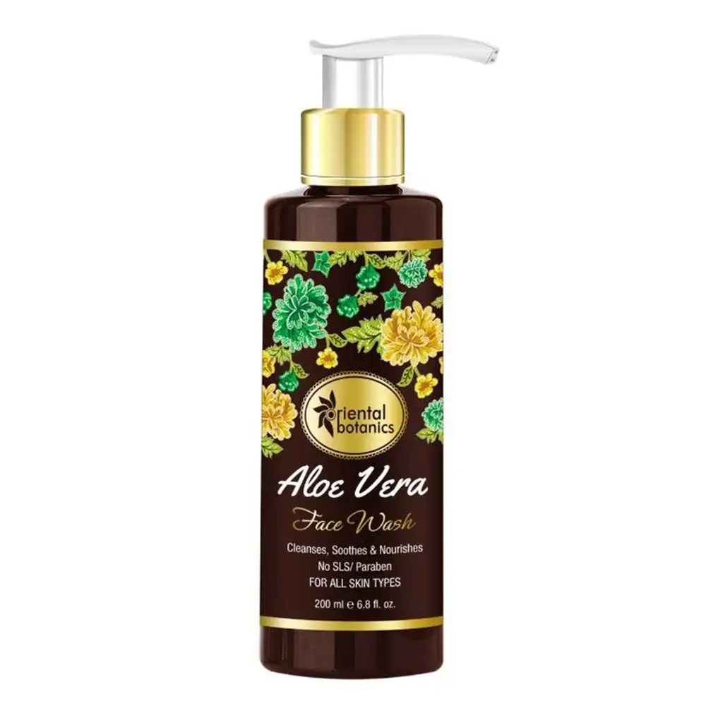 Oriental Botanics Aloe Vera Face Wash,  200 ml  Cleanses, Soothes & Nourishes