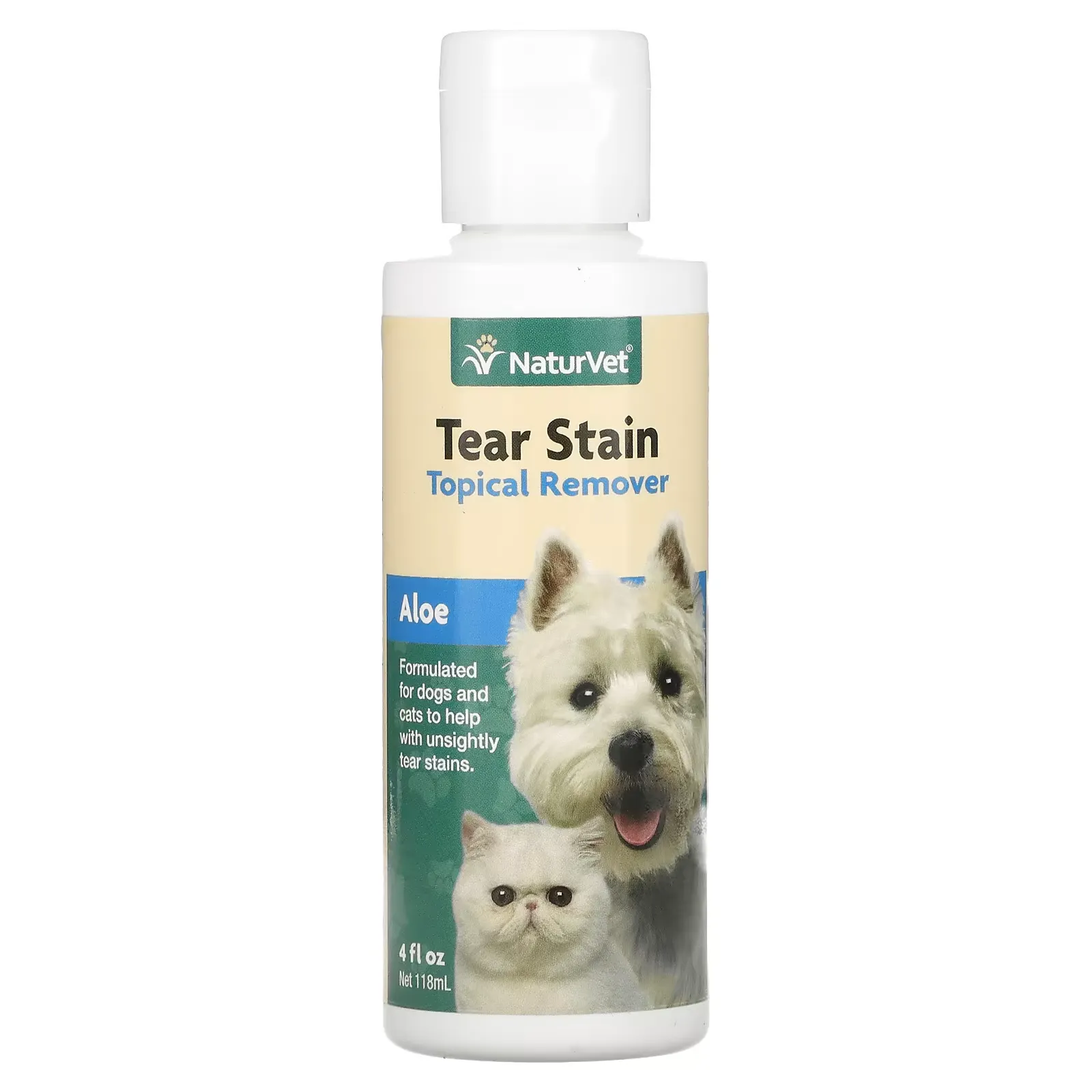 Tear Stain, Topical Remover, Aloe, For Dogs & Cats, 4 fl oz (118 ml)