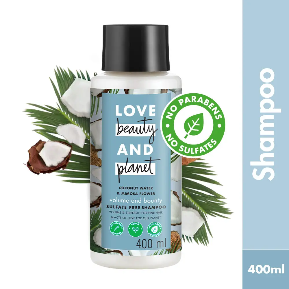 Love Beauty & Planet Coconut Water and Mimosa Flower Sulfate Free Volume and Bounty Shampoo, 400ml