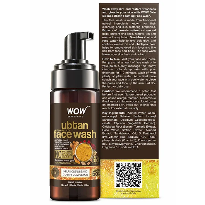 WOW Skin Science Ubtan Foaming Face Wash