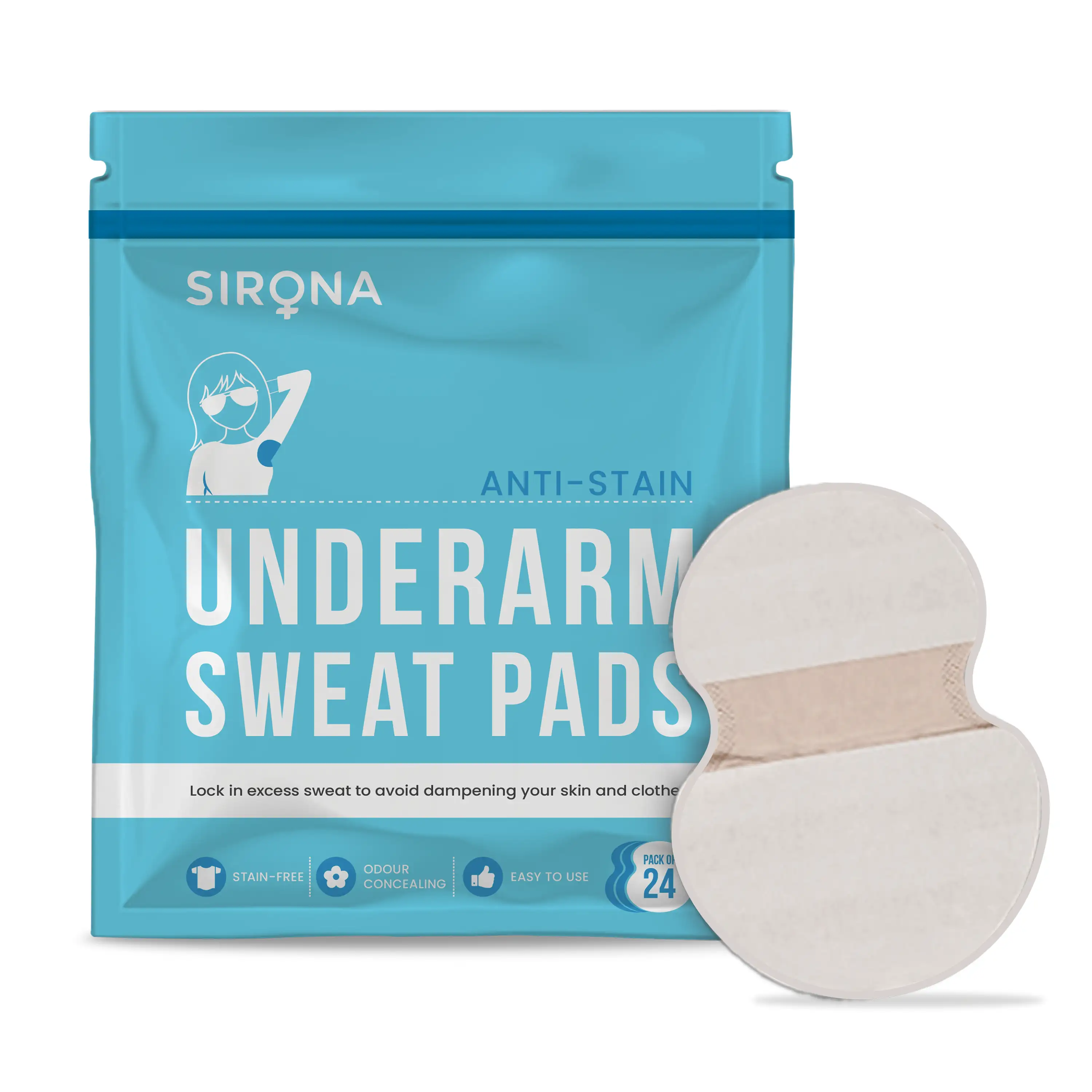 Sirona Under Arm Sweat Pads,  24 Piece(s)/Pack  for Men and Women