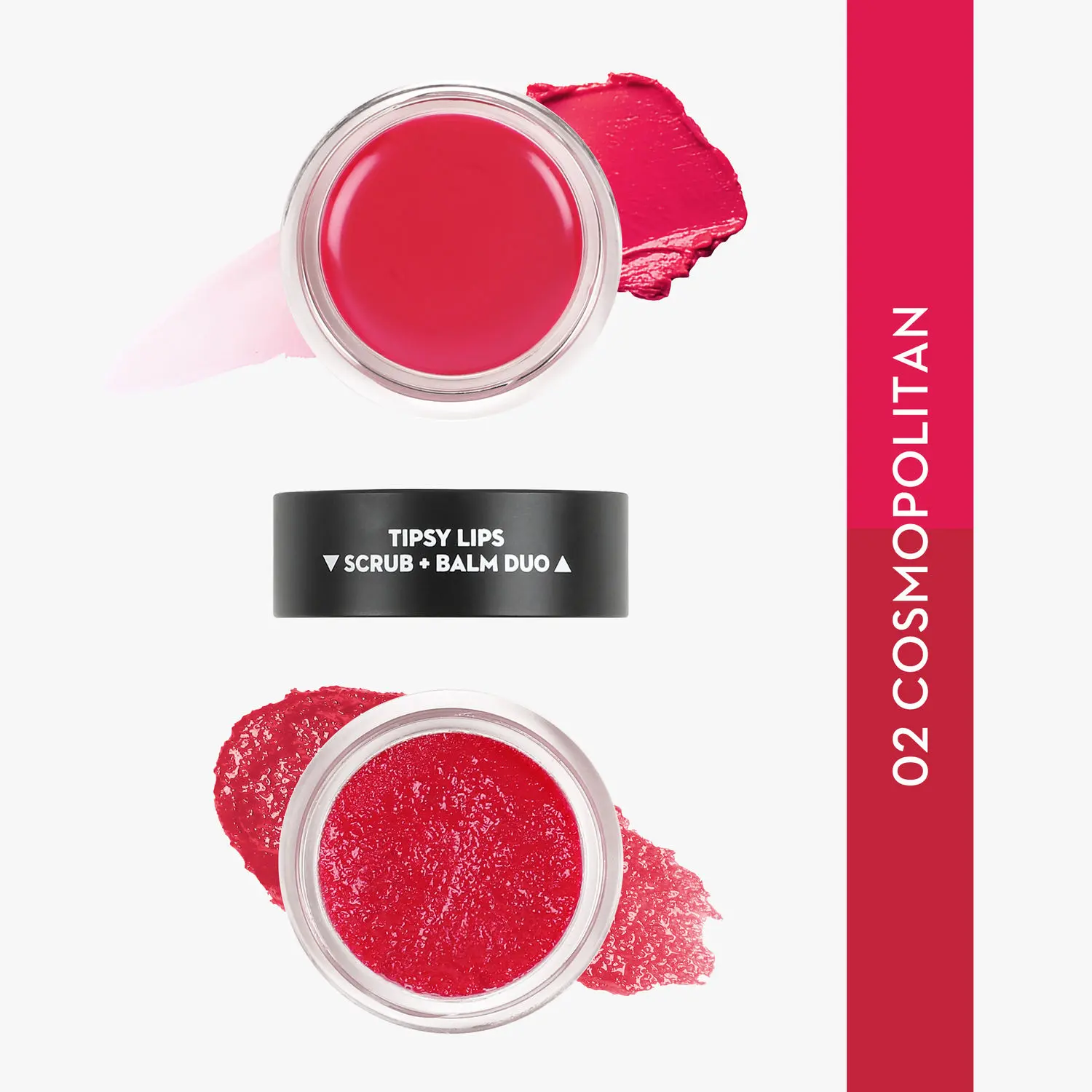 SUGAR Cosmetics Tipsy Lips Scrub + Balm Duo - 02 Cosmopolitan (Fresh & Fruity)