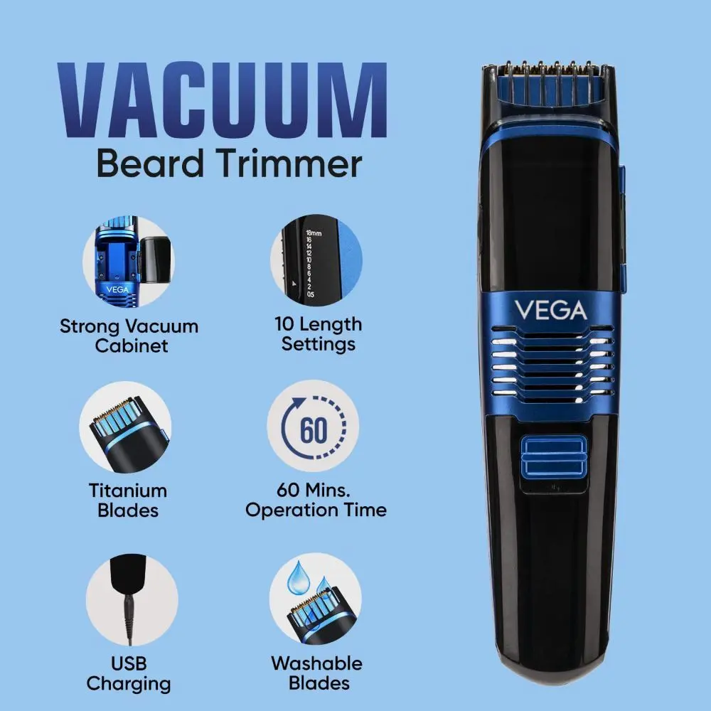 Vega Smart Series Vacuum Beard Trimmer, (VHTH-28)