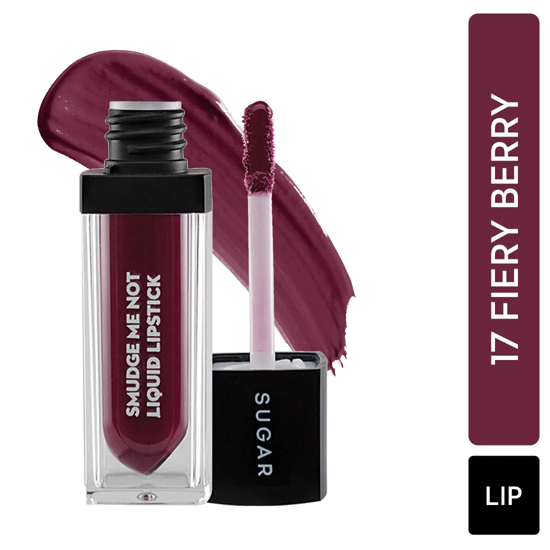 SUGAR Cosmetics - Smudge Me Not - Liquid Lipstick - 17 Fiery Berry (Marsala) - 4.5 ml - Ultra Matte Liquid Lipstick, Transferproof and Waterproof, Lasts Up to 12 hours