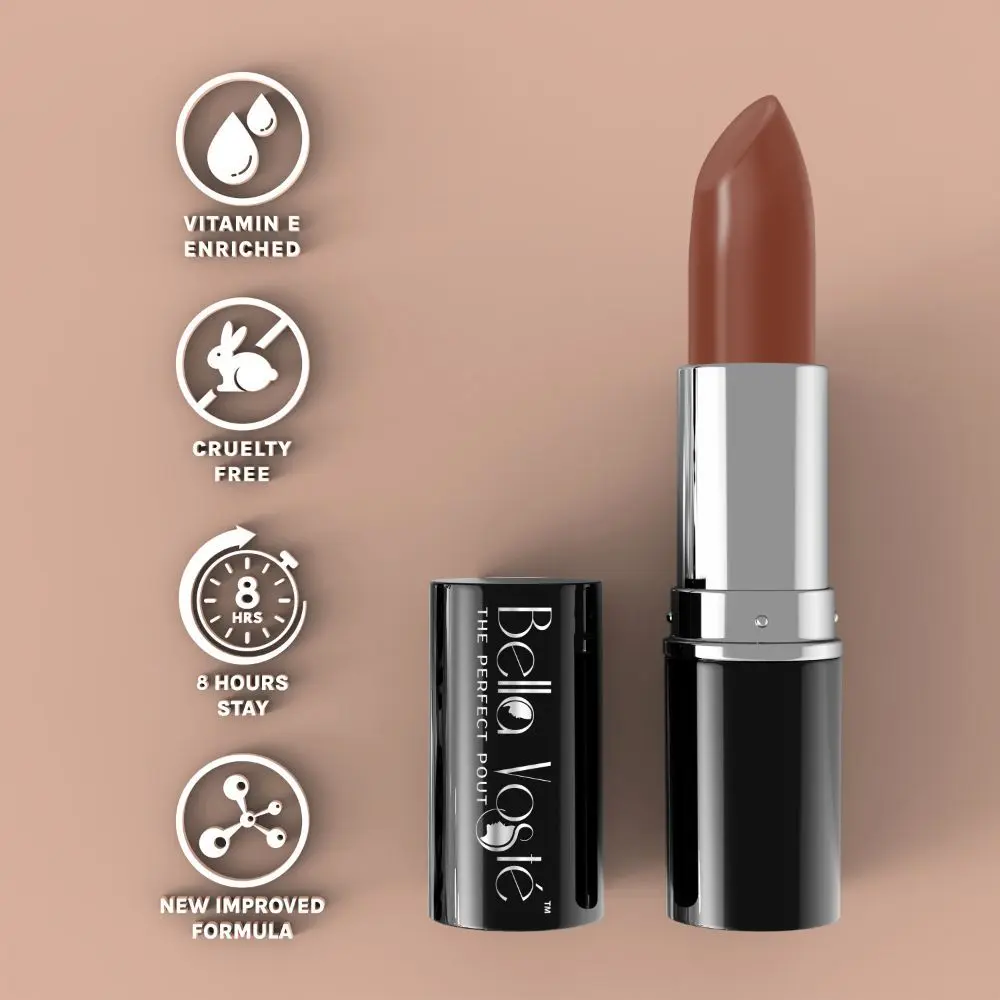 Bella Voste Sheer Creme Lust Lipstick Antique Hunt 11 (4.2 g) I Matte Finish I Cruelty Free I Long Lasting Improved Formula I One Stroke Aplication I Highly Pigmented