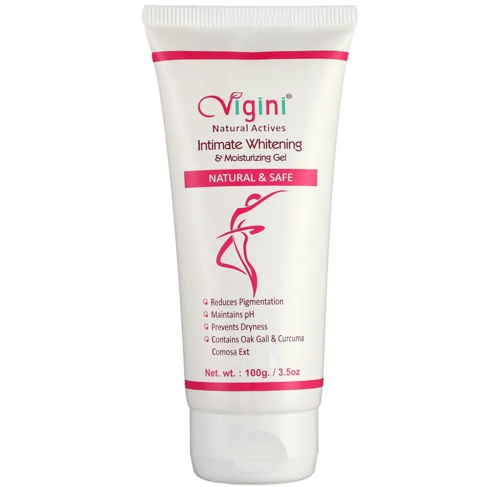 Vigini 100% Natural Actives Vaginal Intimate Whitening Lightening Moisturier Gel Non Staining Water Based Wash Able (100 g)