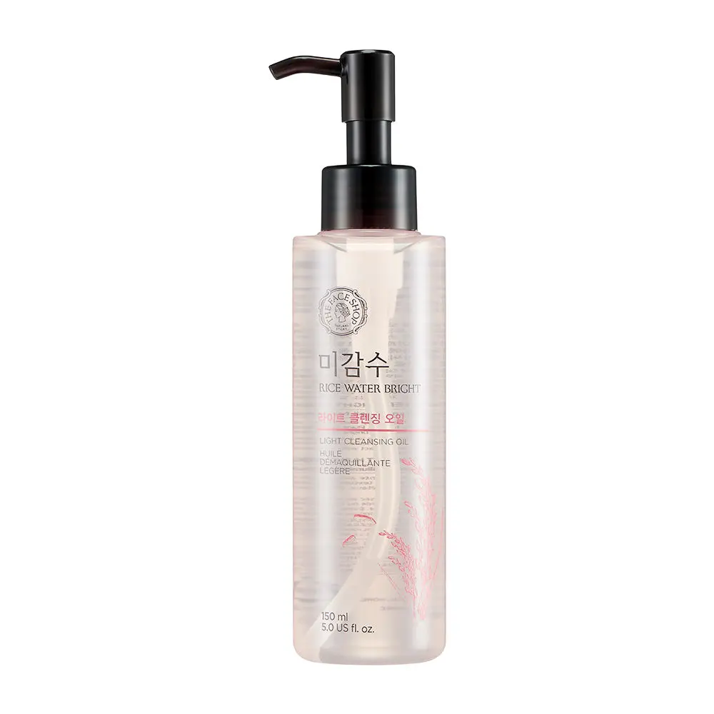 The Face Shop Rice Water Bright Light Cleansing Oil, effective makeup remover on heavy makeup & impurities 150 ml