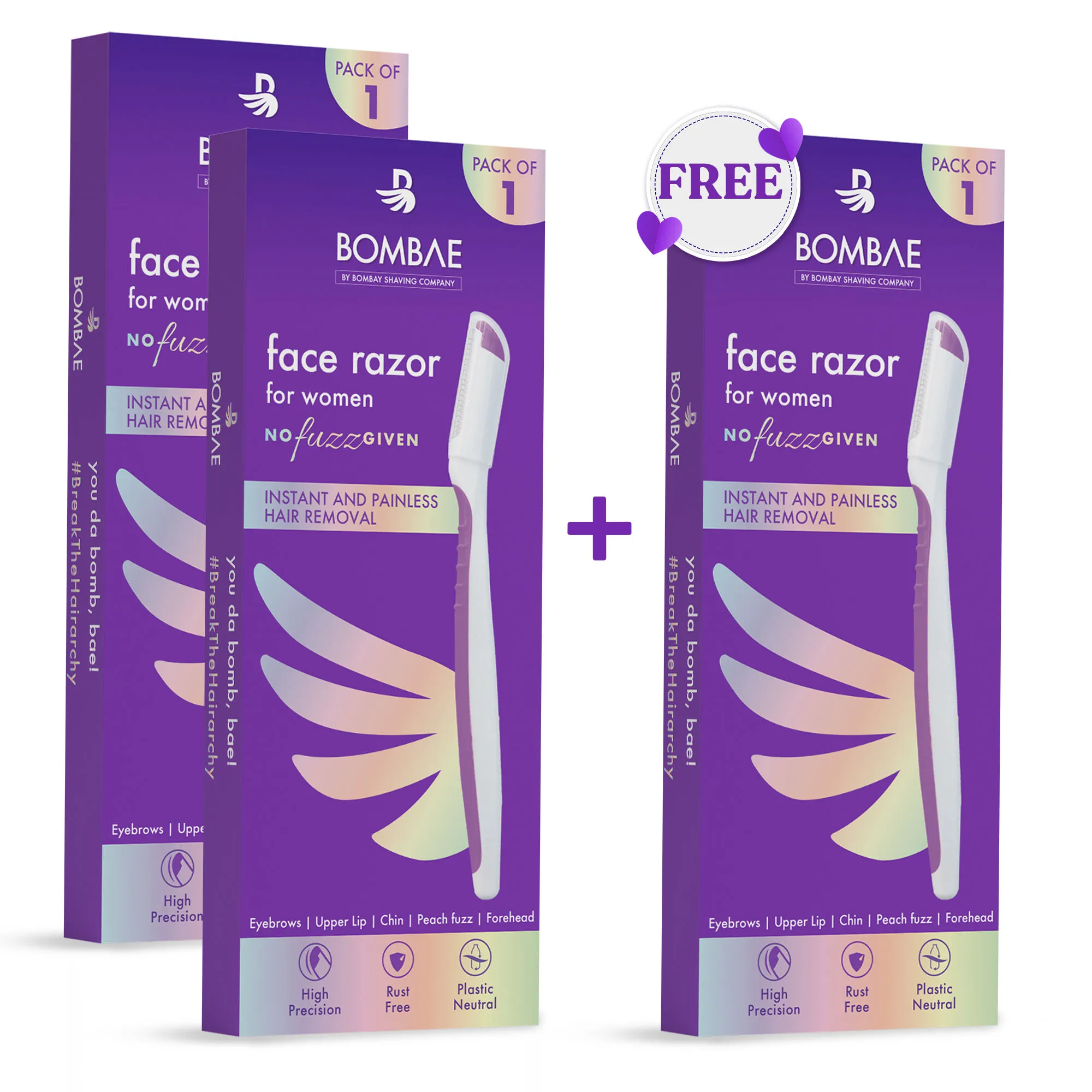 Bombae Face & Eyebrow Razor (Buy 2 Get 1 Free)