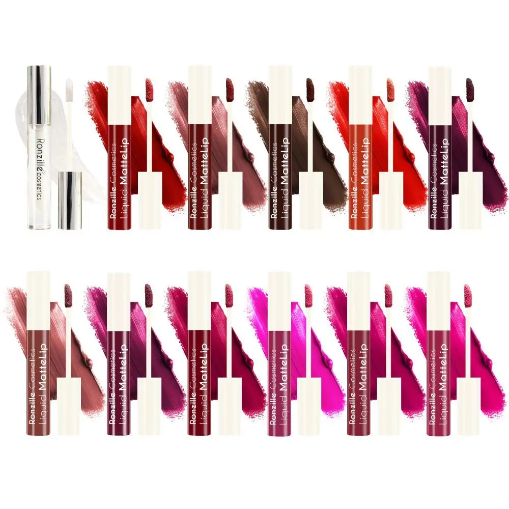 Ronzille Super Matte Liquid Lipstick Set of 12 ( 11 Liquid Lipstick + 1 Lipgloss)