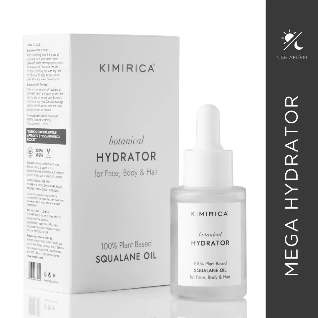 Kimirica 100% Plant Based Squalane Oil for Face Body & Hair