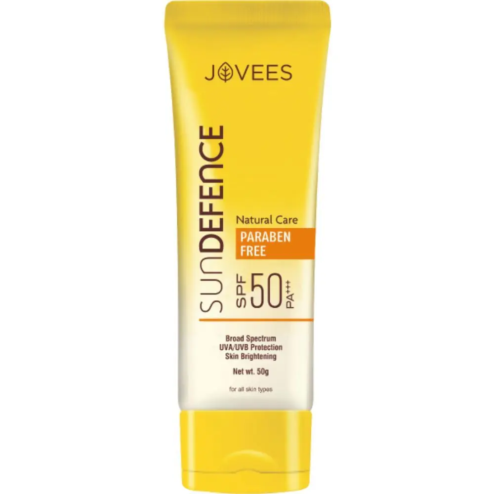 Jovees Sun Defence Cream SPF 50 | Broad Spectrum PA+++ | UVA/UVB Protection | Lightweight | Quick Absorption | For All Skin Types | 50 gm