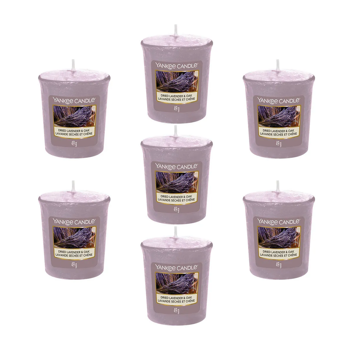 Yankee Candle Classic Votive Dried Lavender & Oak Scented Candles - Pack of 7