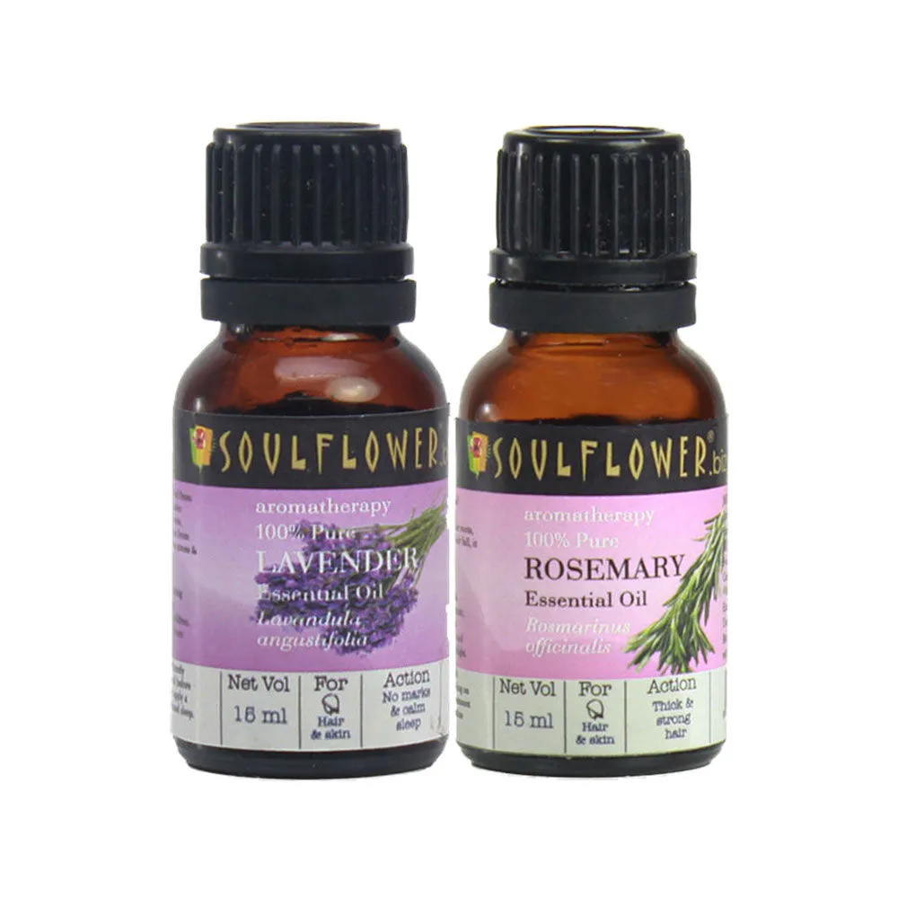 Soulflower Rosemary & Lavender Essential Oil Combo