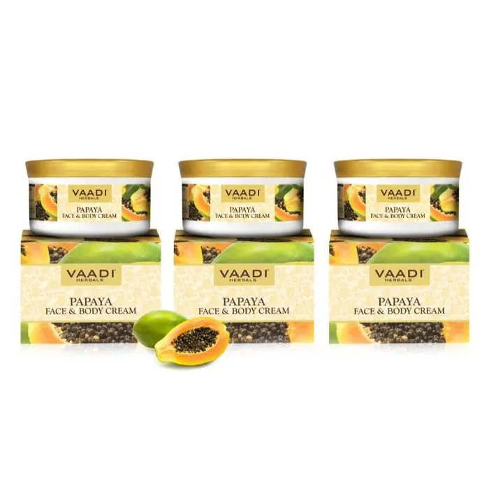 Vaadi Herbals Value Pack Of 3 Papaya Face & Body Cream (150 g * 3)