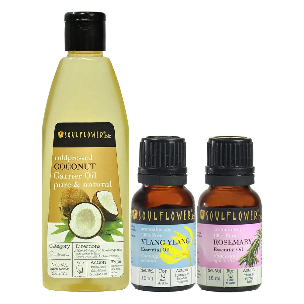 Soulflower Rosemary Ylang Ylang Frakincense & Coconut Oil Combo