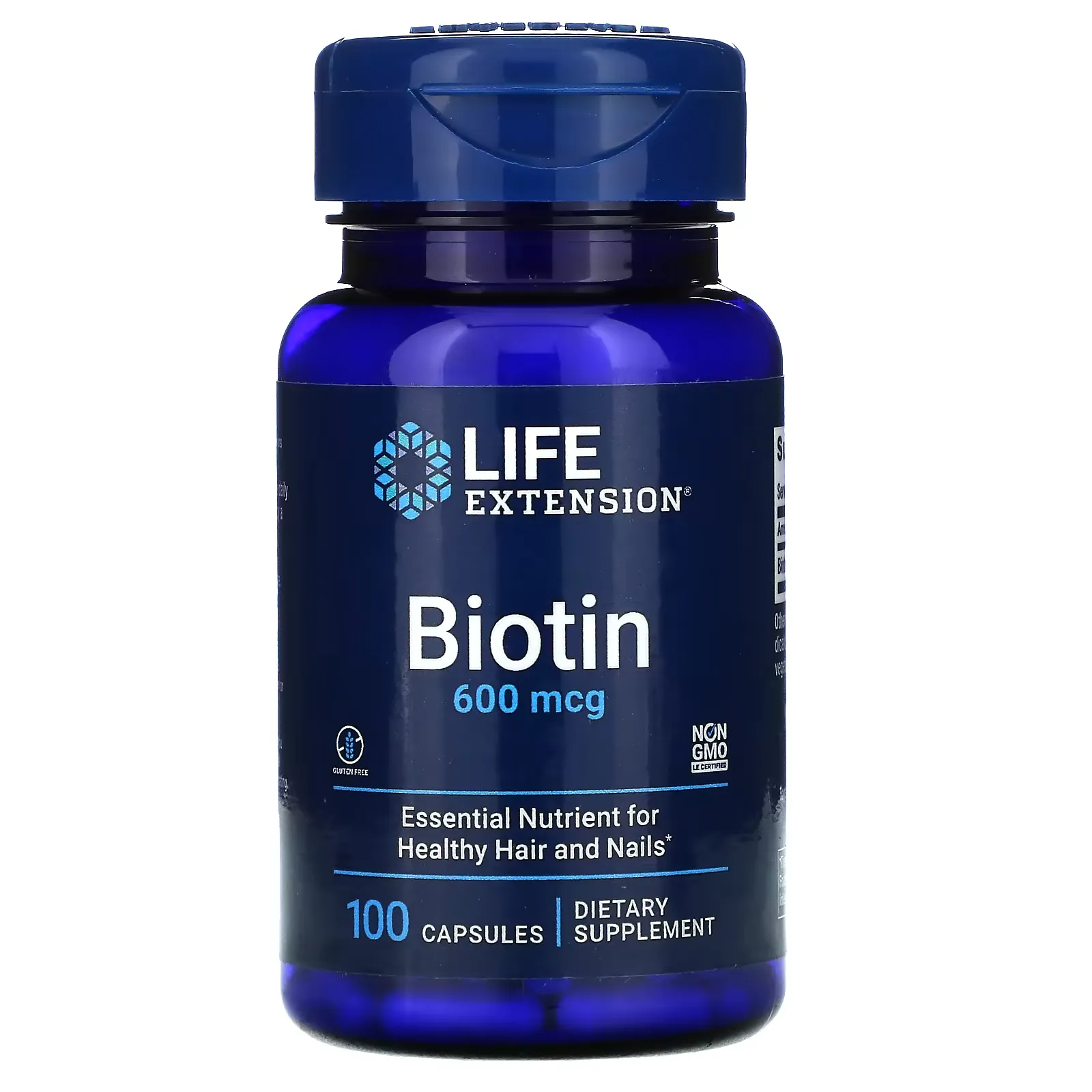 Biotin, 600 mcg, 100 Capsules