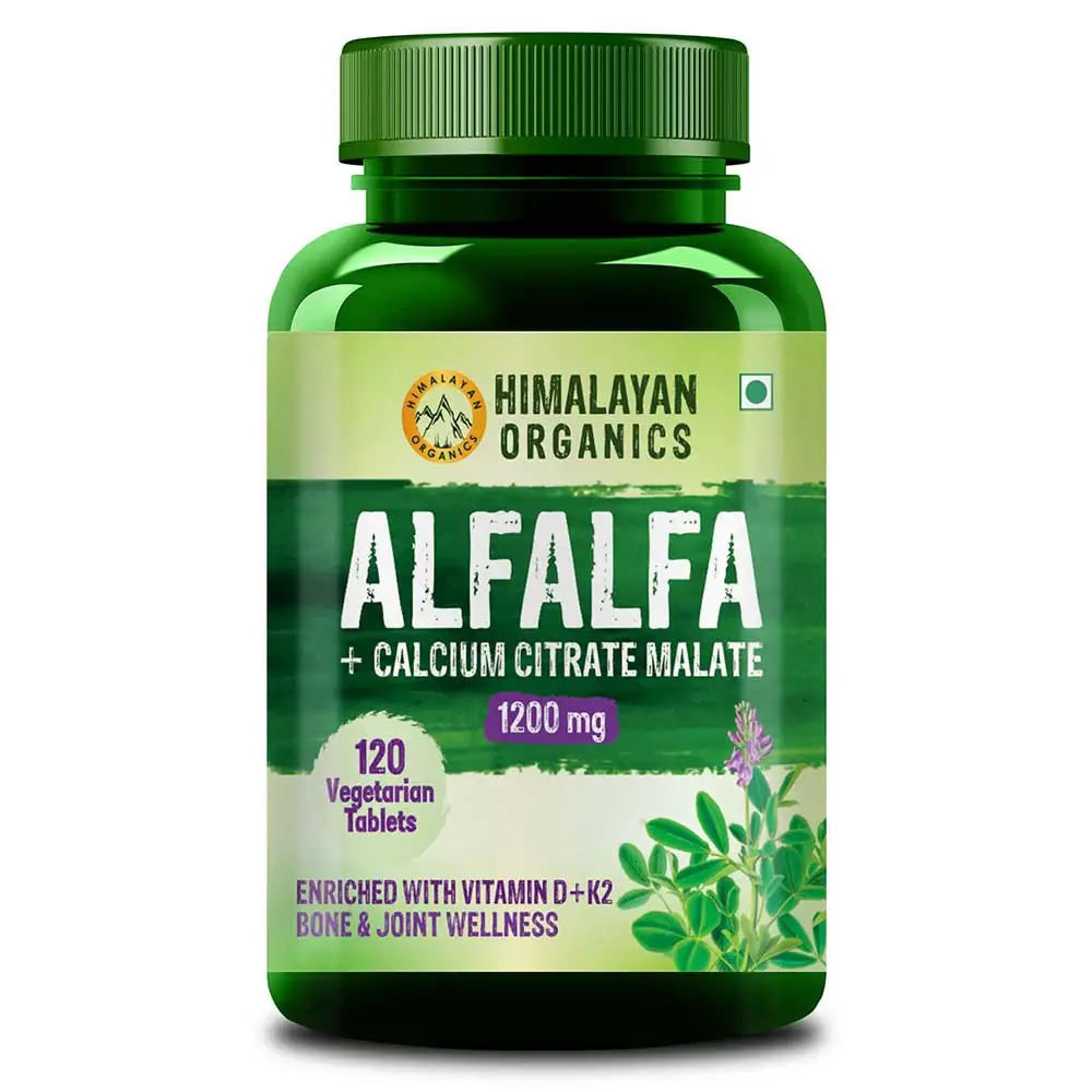 Himalayan Organics Alfalfa + Calcium Citrate Malate 1200mg,  120 tablet(s)  Unflavoured