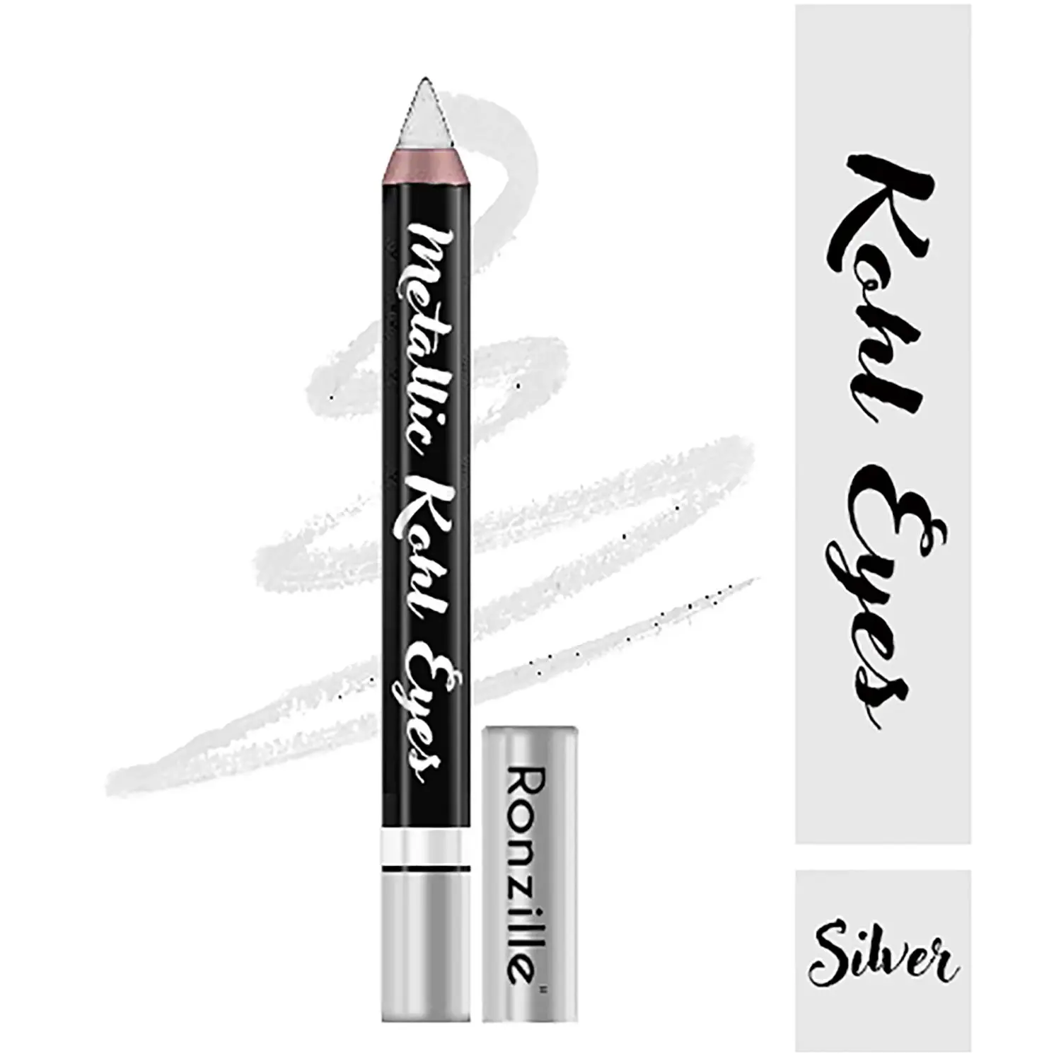 Ronzille Kohl Eye Kajal Eyeliner Eyeshadow Pencil Silver