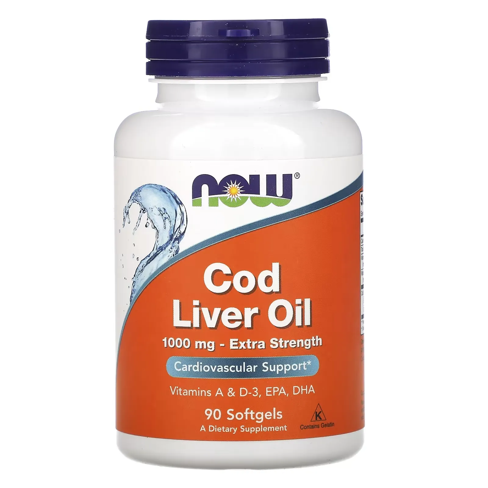 Cod Liver Oil, Extra Strength, 1,000 mg, 90 Softgels