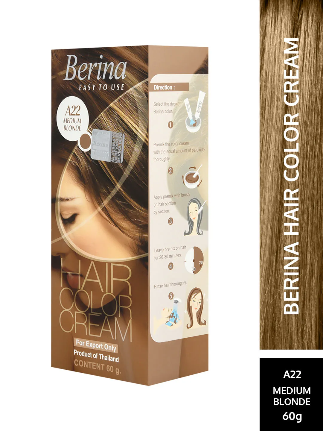 Berina Hair Color Cream - Medium Blonde