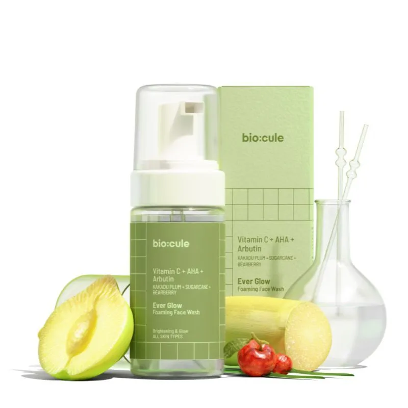 Biocule Ever Glow Vitamin C Foaming Face Wash With AHA & Arbutin For All Skin