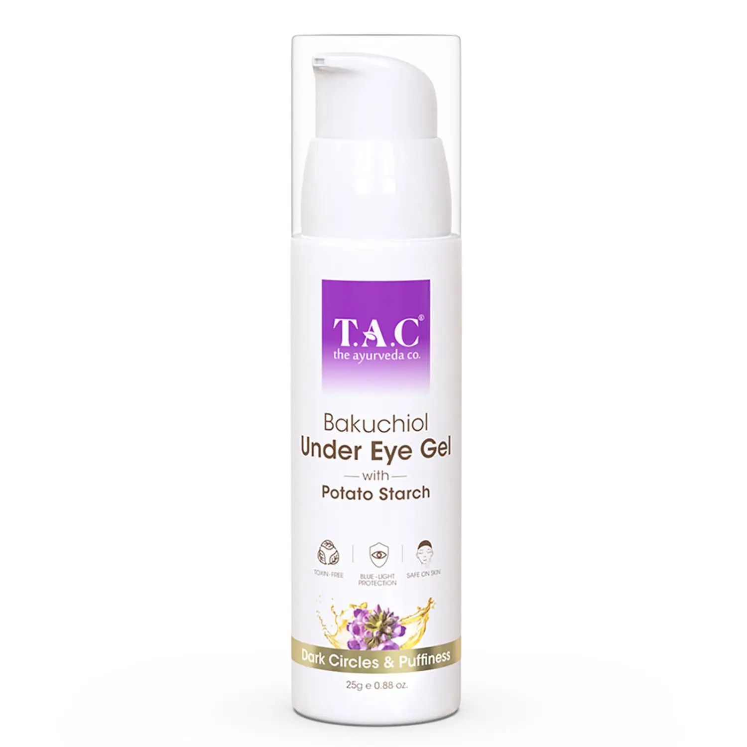 TAC - The Ayurveda Co. Bakuchiol Under Eye Gel with Potato Starch for Dark Circles and Puffiness, 25gm