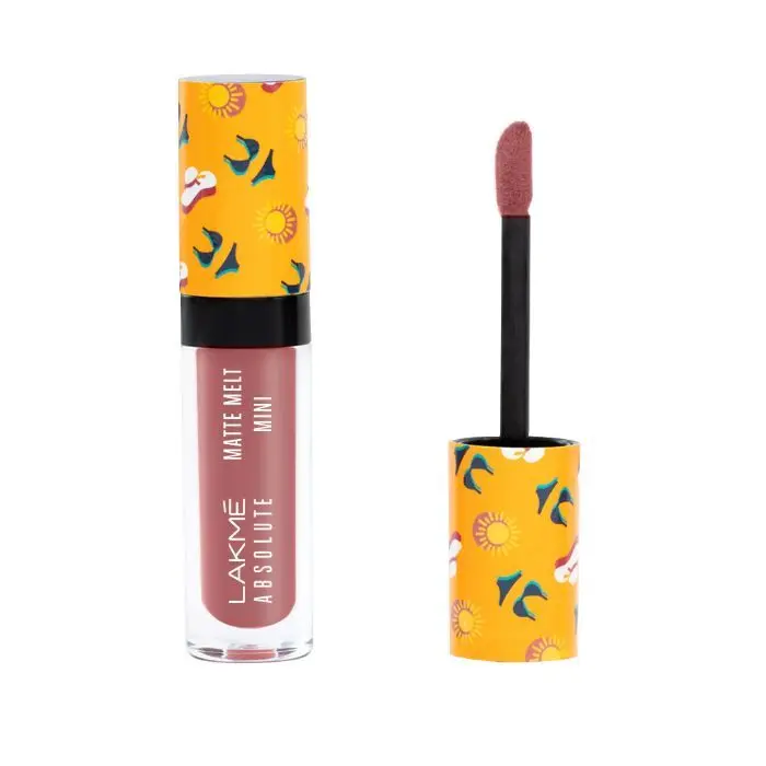 Lakme Absolute Matte Melt Mini Liquid Lip Colour, Nude Umbrella, 2.4 ml