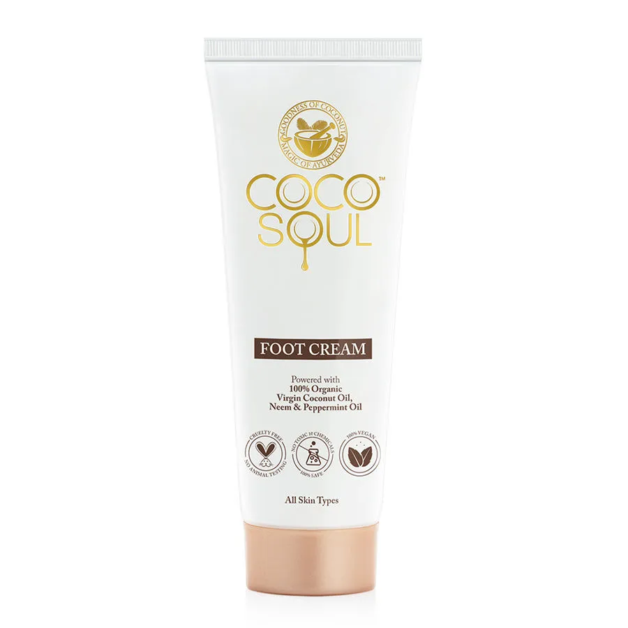 Coco Soul Foot Cream with Coconut, Neem, Silicones, Mineral Oil, Paraben & Sulphate Free