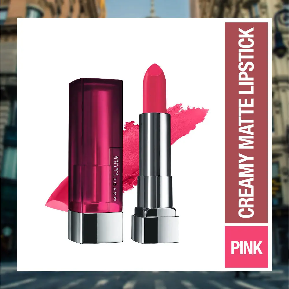 Maybelline New York Color Sensational Creamy Matte Lipstick, 630 Flaming Fuchsia (3.9 g)