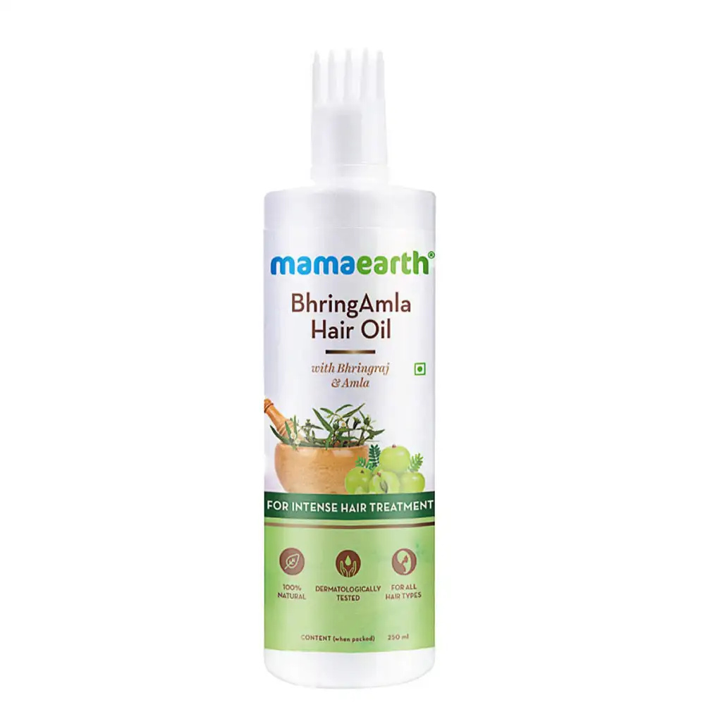 Mamaearth BhringAmla Hair Oil,  250 ml  with Bhringraj & Amla for Intense Hair Treatment