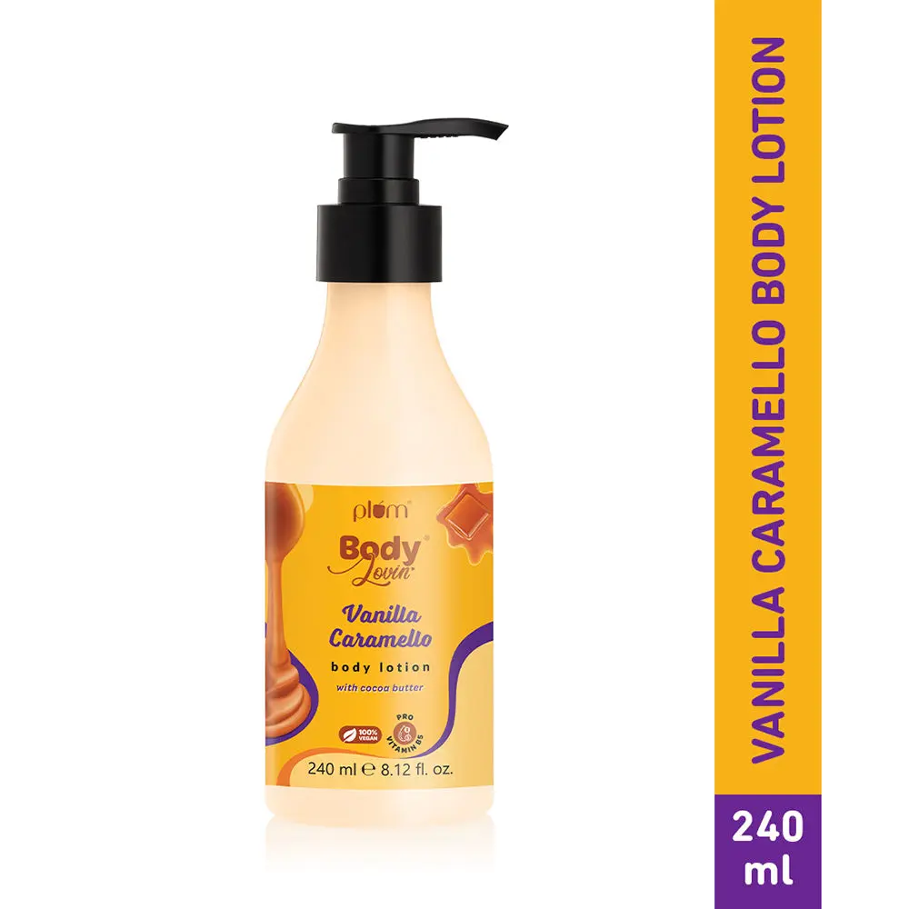 Plum BodyLovin' Vanilla Caramello Body Lotion With Cocoa Butter & Vitamin B5 For Dry Skin | 240 ML