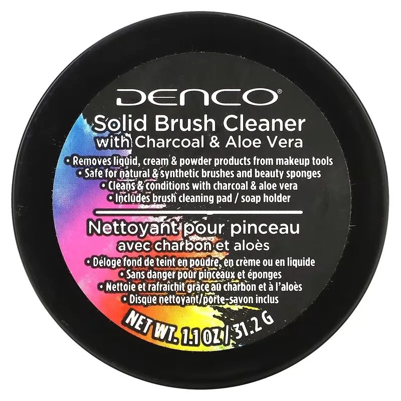 Solid Brush Cleaner with Charcoal & Aloe Vera, 1.1 oz (31.2 g)