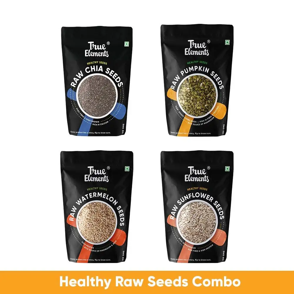 True Elements Healthy Raw Seeds Combo,  4 Piece(s)/Pack  Mix Flavour