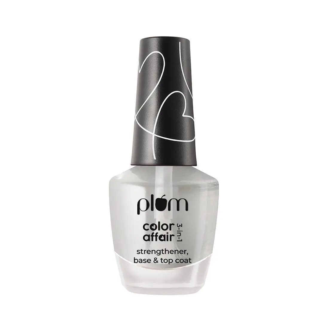 Plum Color Affair 3-in-1 Strengthener, Base & Top Coat | 7-Free Formula | With AHA & Avocado Oil | 100% Vegan & Cruelty-Free