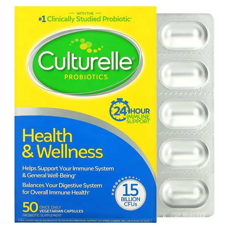 Probiotics, Health & Wellness, 15 Billion CFUs, 50 Once Daily  Vegetarian Capsules