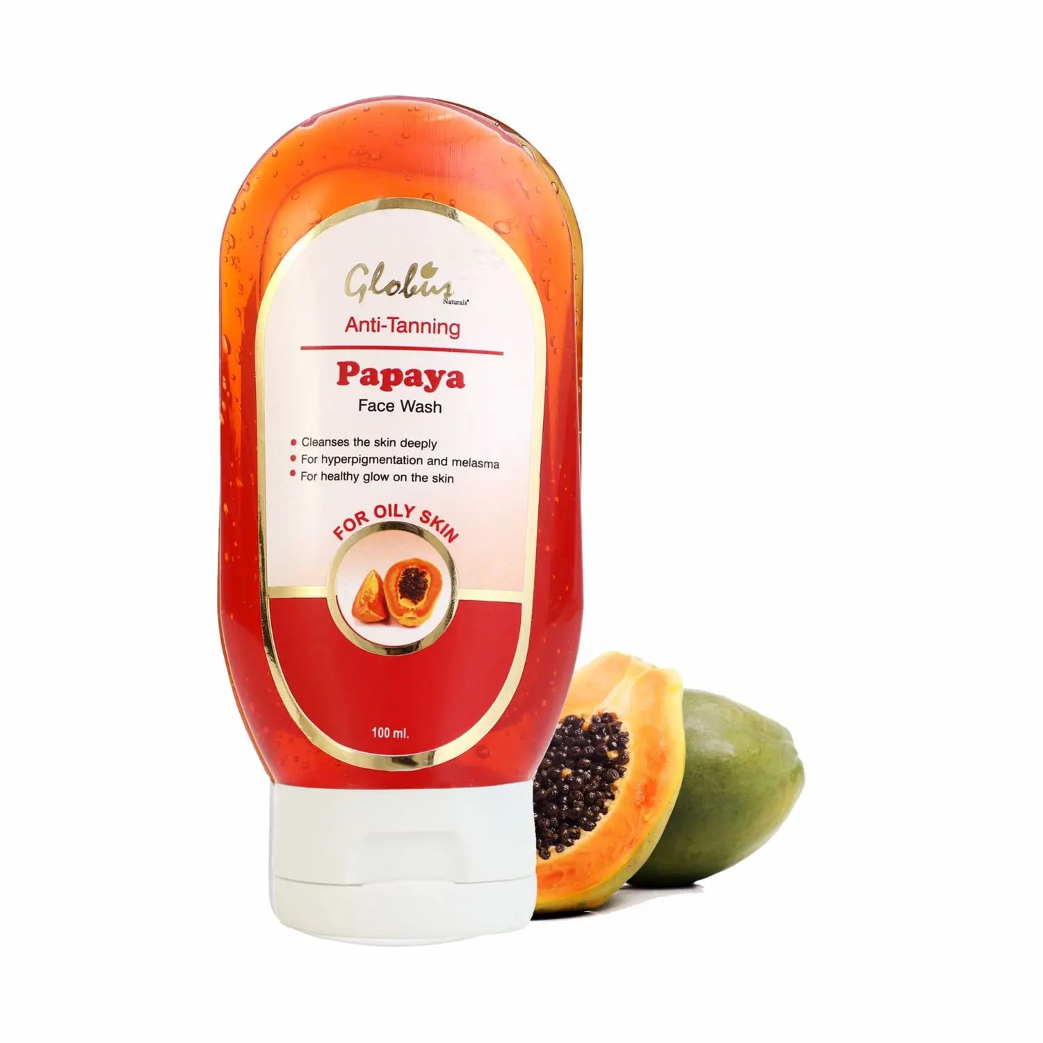 Globus Remedies Anti Tanning Papaya Face Wash (100 ml)