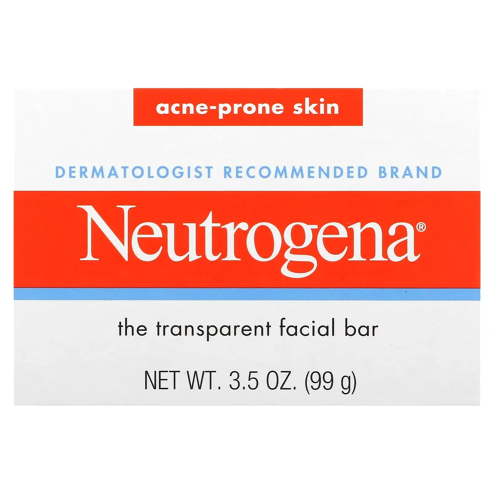 The Transparent Facial Bar, Acne Prone Skin, 3.5 oz (99 g)