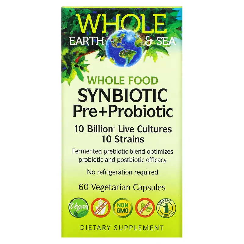 Whole Earth & Sea, Whole Food Synbiotic Pre+Probiotic, 10 Billion, 60 Vegetarian Capsules