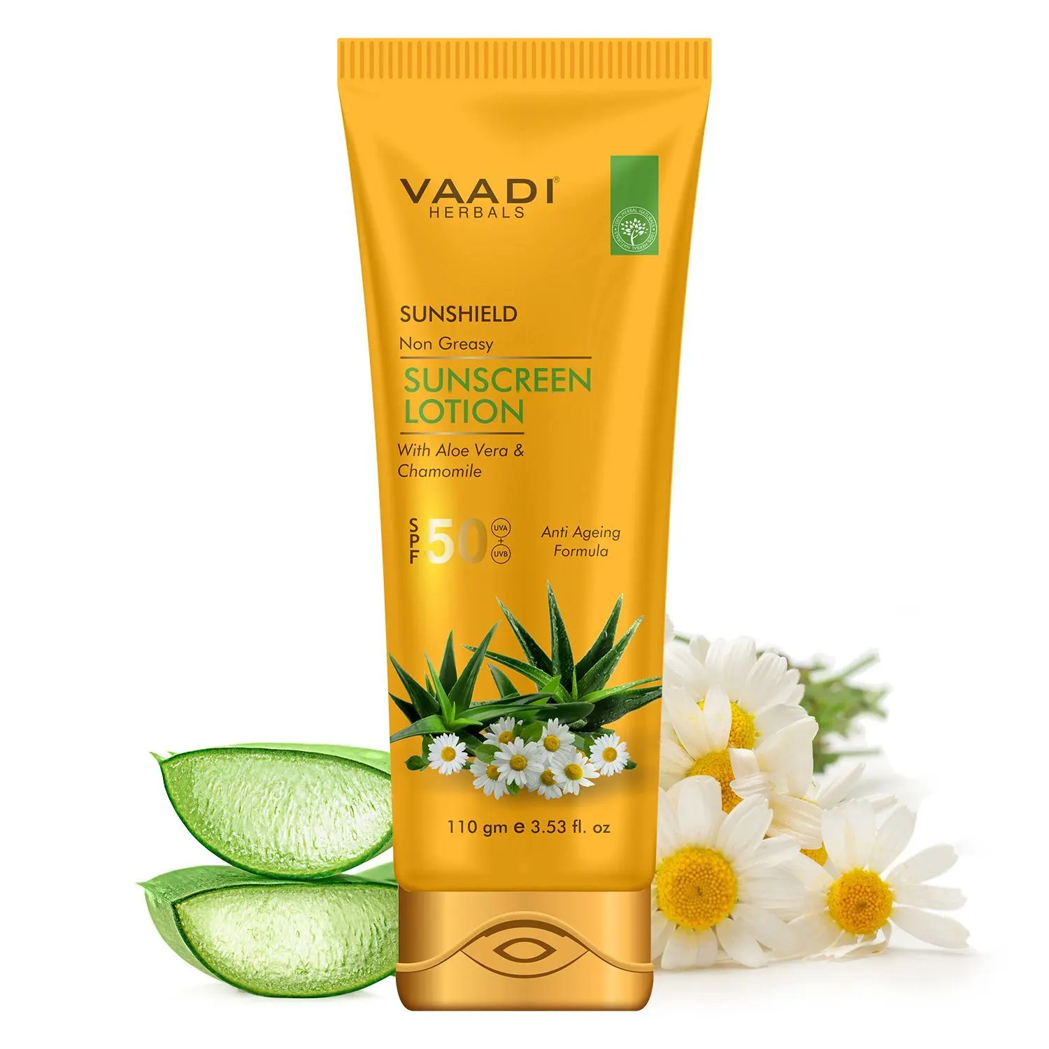 Vaadi Herbals Sunscreen Lotion Spf-50 With Aloe Vera & Chamomile (110 ml)