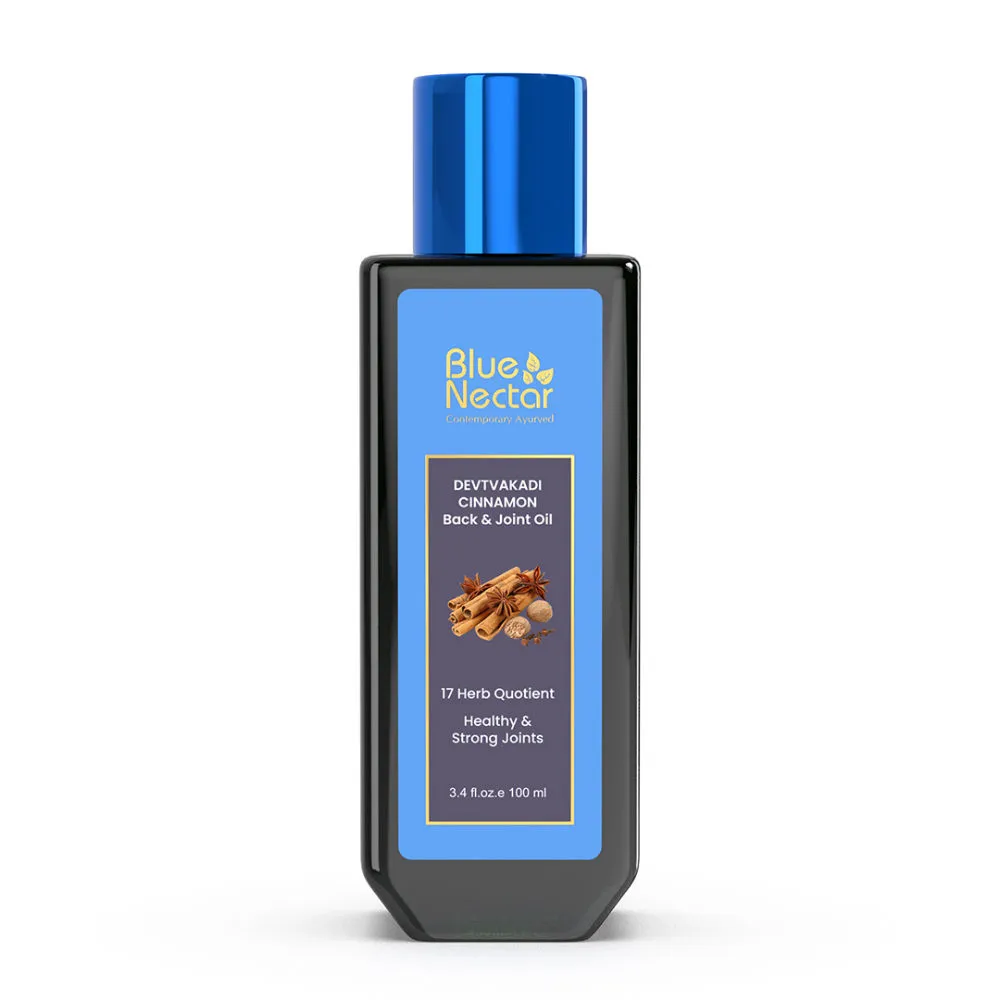 Blue Nectar Ayurvedic Pain Relief Oil for Body, Back, Knee, Legs & Muscle Pain with Cinnamon & Clove