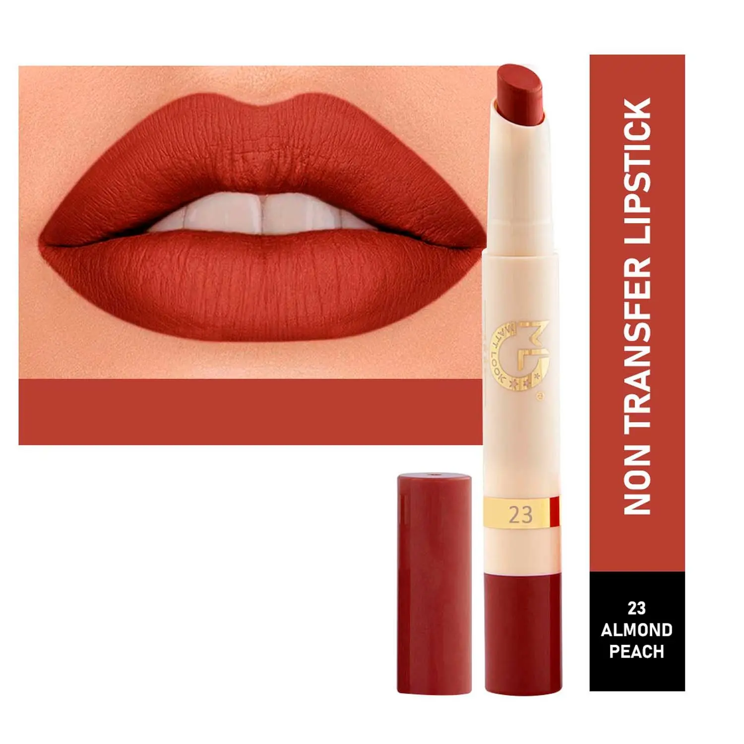 Matt look Velvet Smooth Non-Transfer, Long Lasting & Water Proof Lipstick, Almond Peach (2gm)