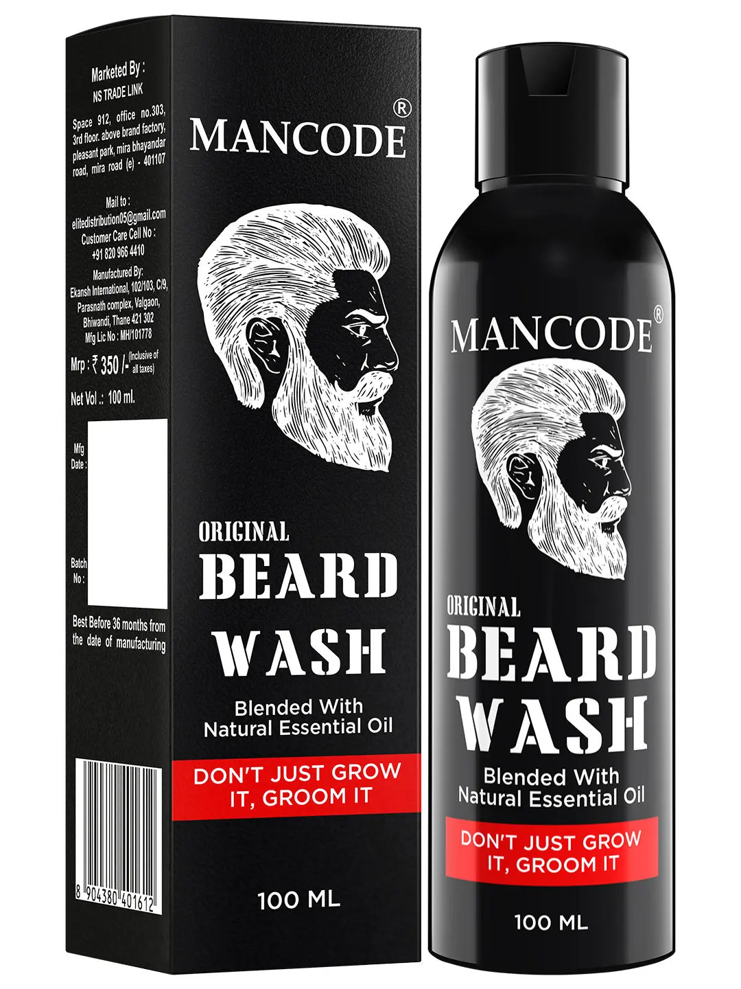 Mancode Beard Wash Original For Men Blended with Natural Essential Oil (100 ml)
