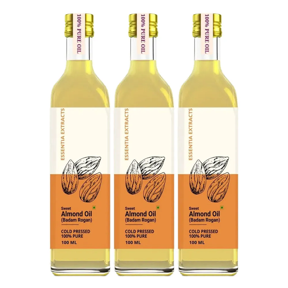 Essentia Extracts Cold-Pressed Sweet Almond Oils- Pack Of 3