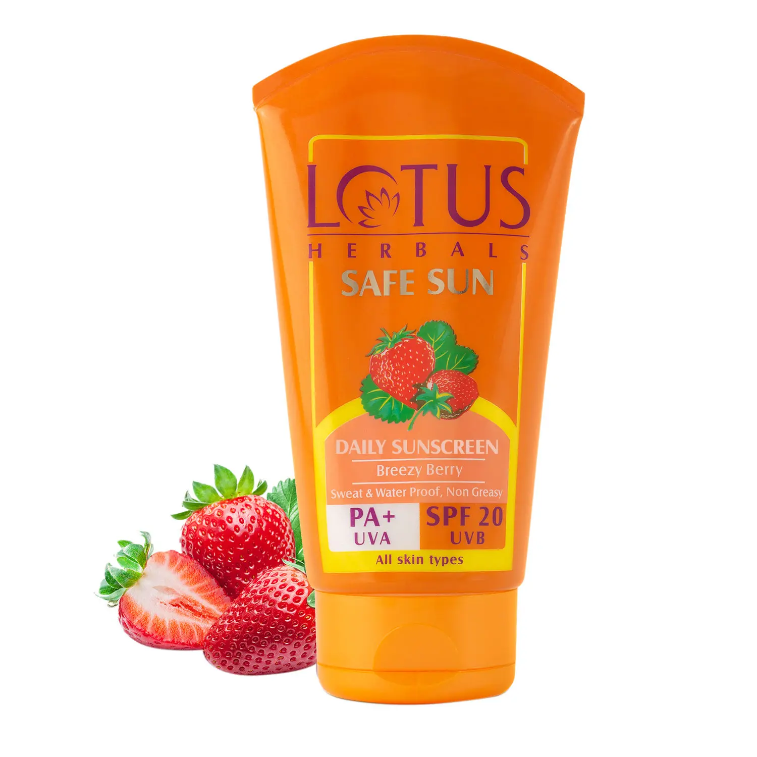 Lotus Herbals Safe Sun Sunscreen Cream - SPF 20 | PA+ | Sweat & Water resistant | Non-Greasy | 50g