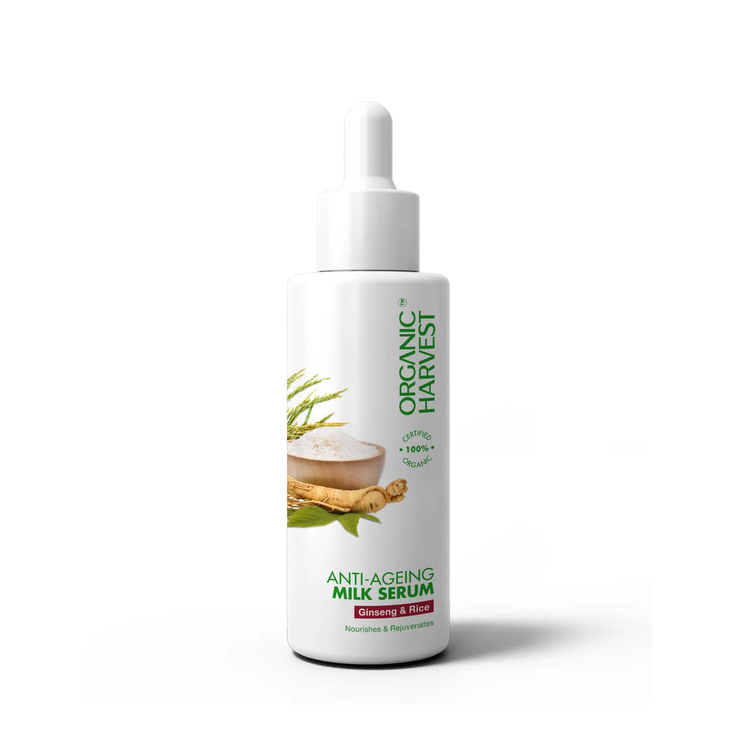 Organic Harvest Anti-Ageing Milk Serum:Ginseng & Rice | For Men & Women | Moisturizes & Soothes Skin